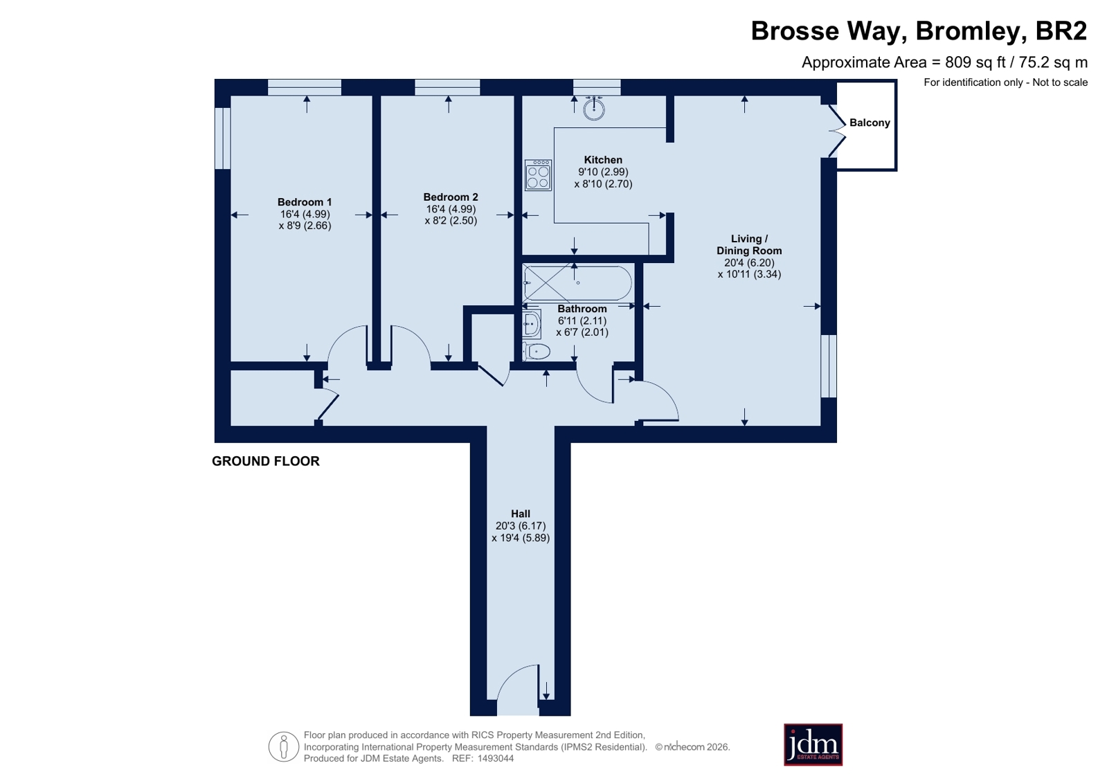 Flat 7, 1, Brosse Way, Bromley floorplan