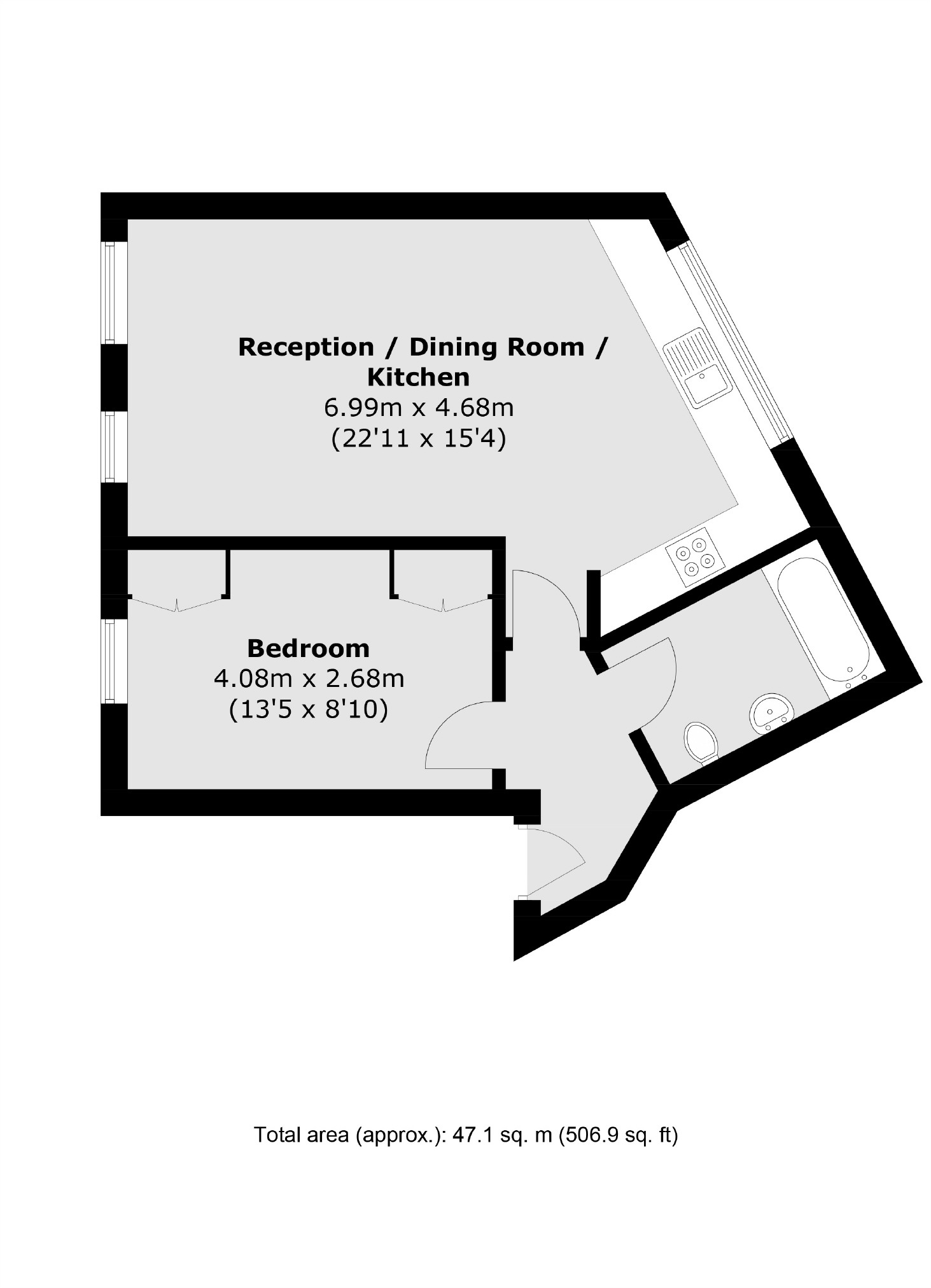 Flat 3, The Glass House, 40, Malden Road, London floorplan