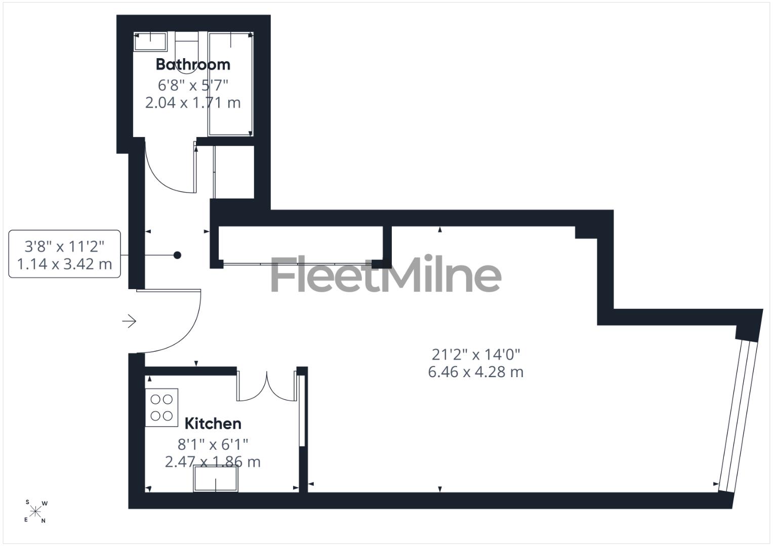 1821, The Cube West, Birmingham floorplan