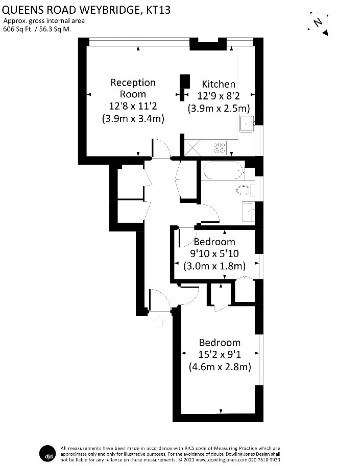 Flat 6,, Woodview Court, Weybridge floorplan