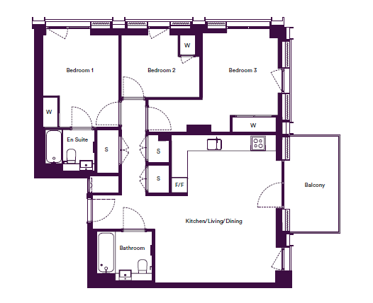Queen's Quarter, Park Lane, Croydon floorplan