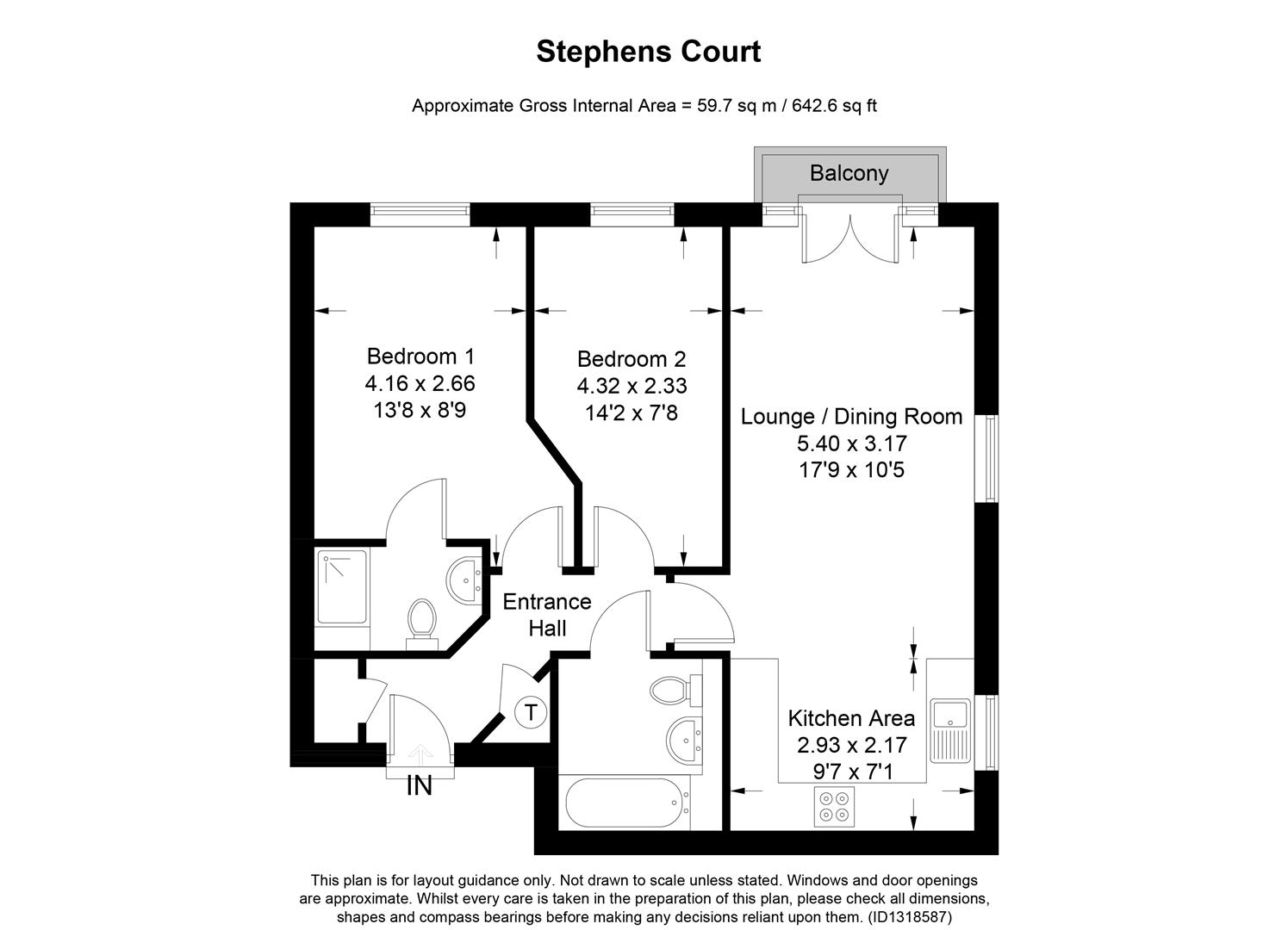 Flat 14, Stephens Court, Station Road, Harpenden floorplan