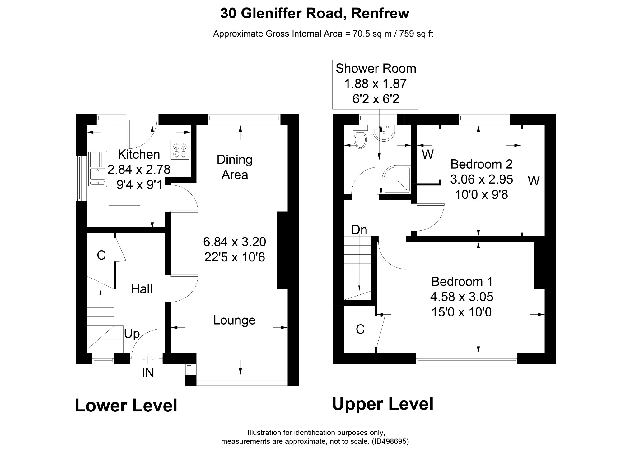 2 Bedrooms Semi-detached house for sale in Gleniffer Road, Renfrew PA4