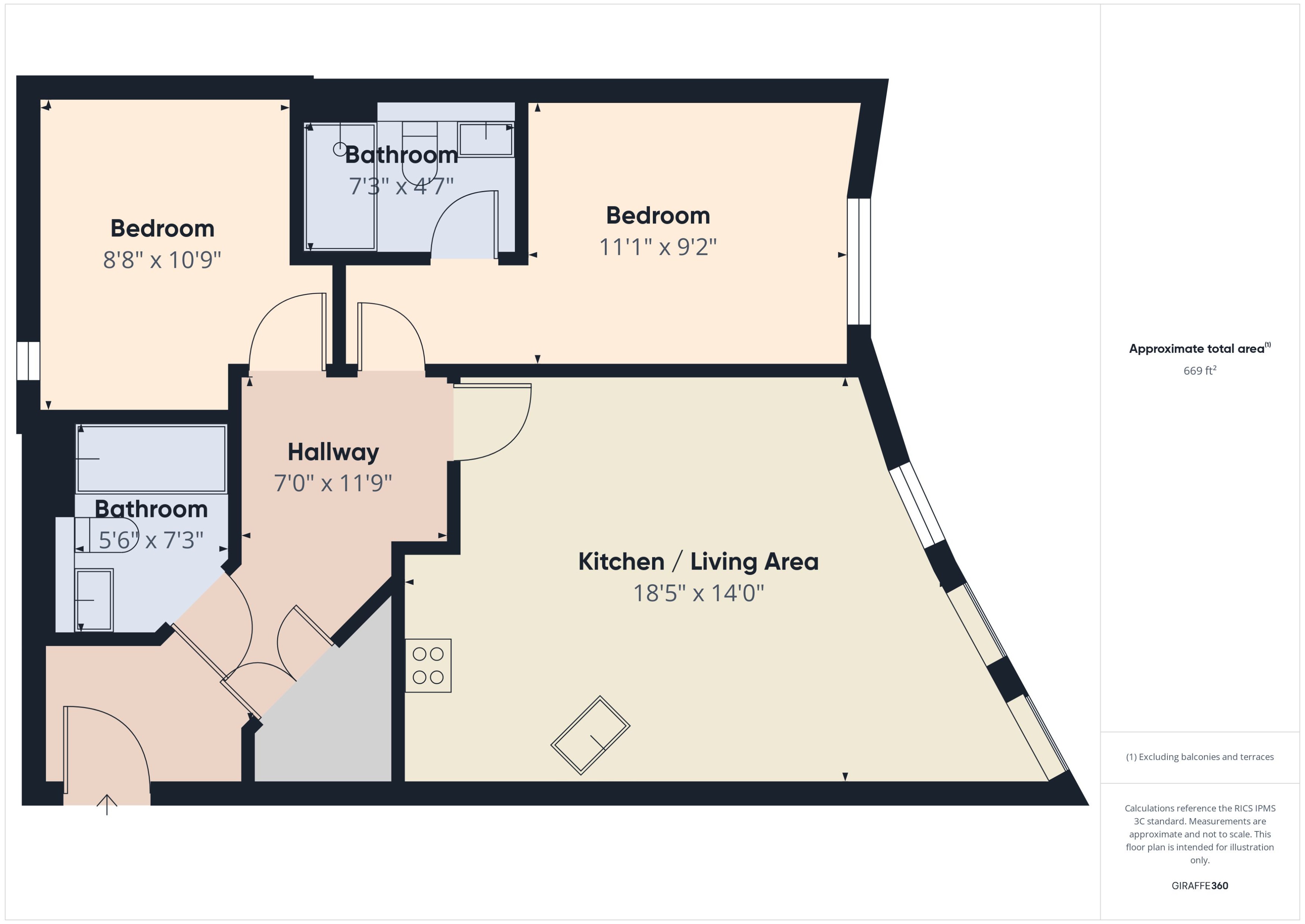 Flat 201 i-Land, 41, Essex Street, Birmingham floorplan
