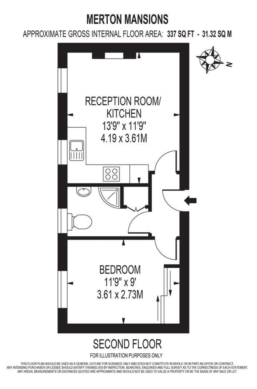 Flat 44/Merton Mansions, Bushey Road, London floorplan