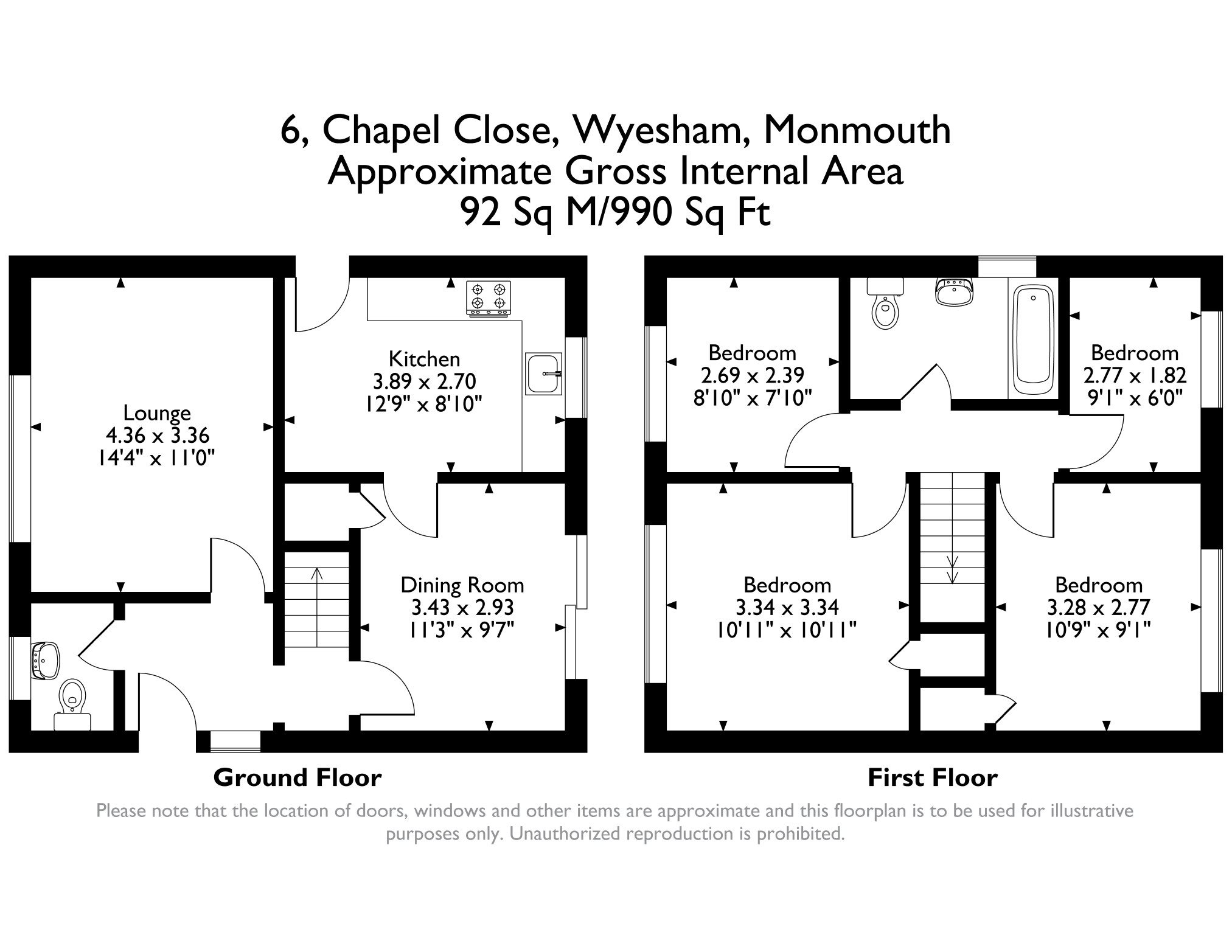 6, Chapel Close, Wyesham, Monmouth floorplan
