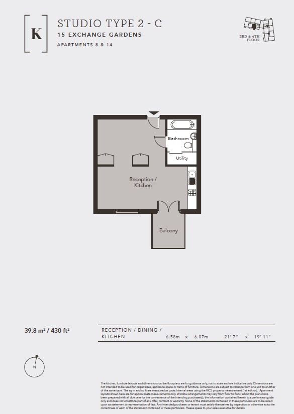 Flat 9, Keybridge, 15, Exchange Gardens, London floorplan