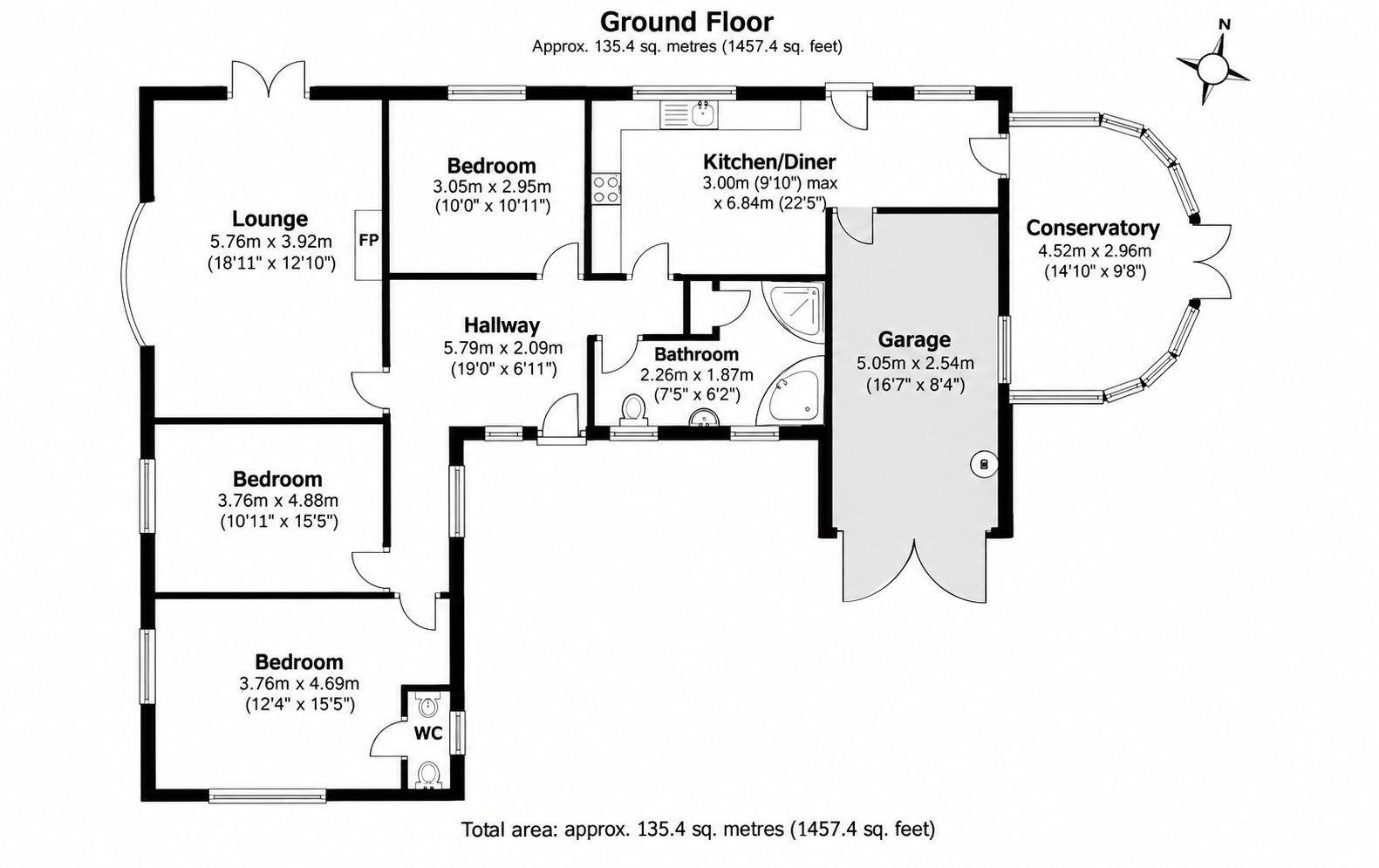 2, Green Close, Nottingham floorplan