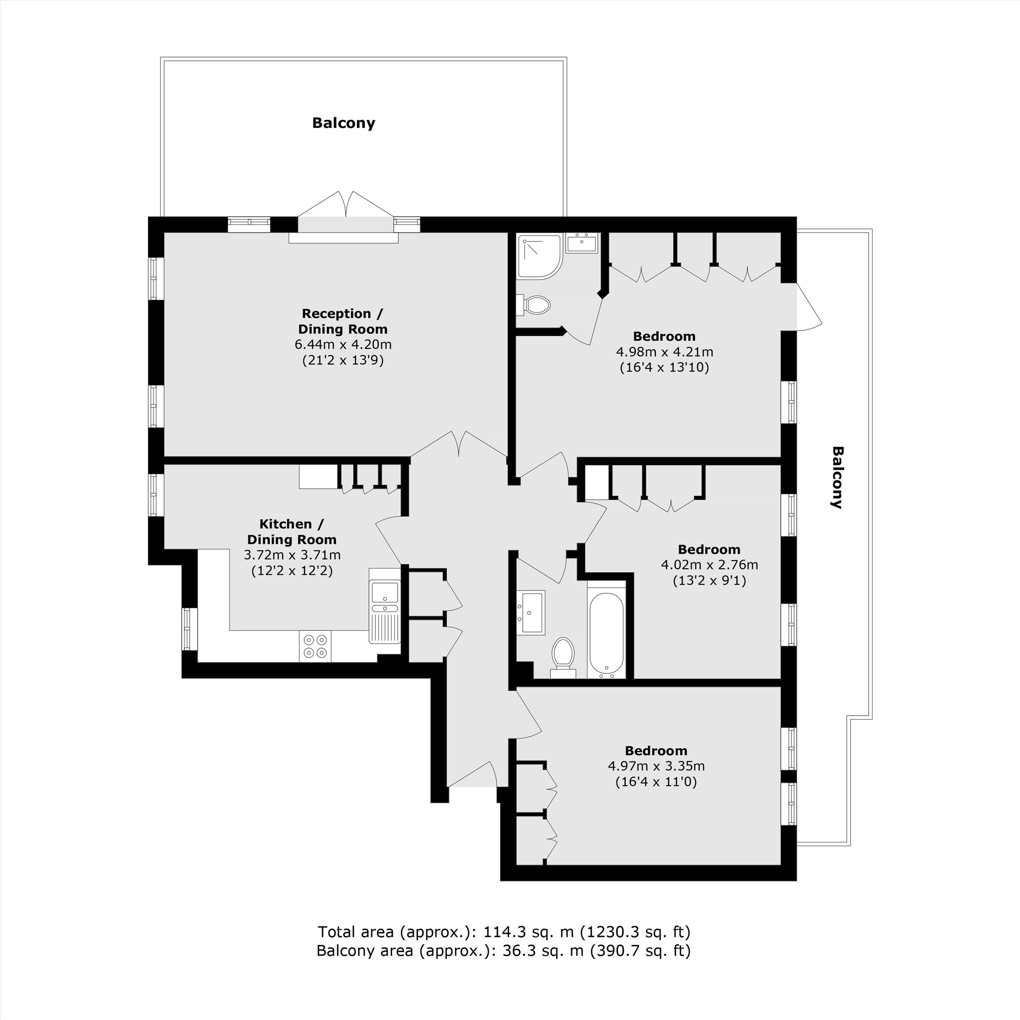 Flat 45, Draymans Court, 41, Stockwell Green, London floorplan