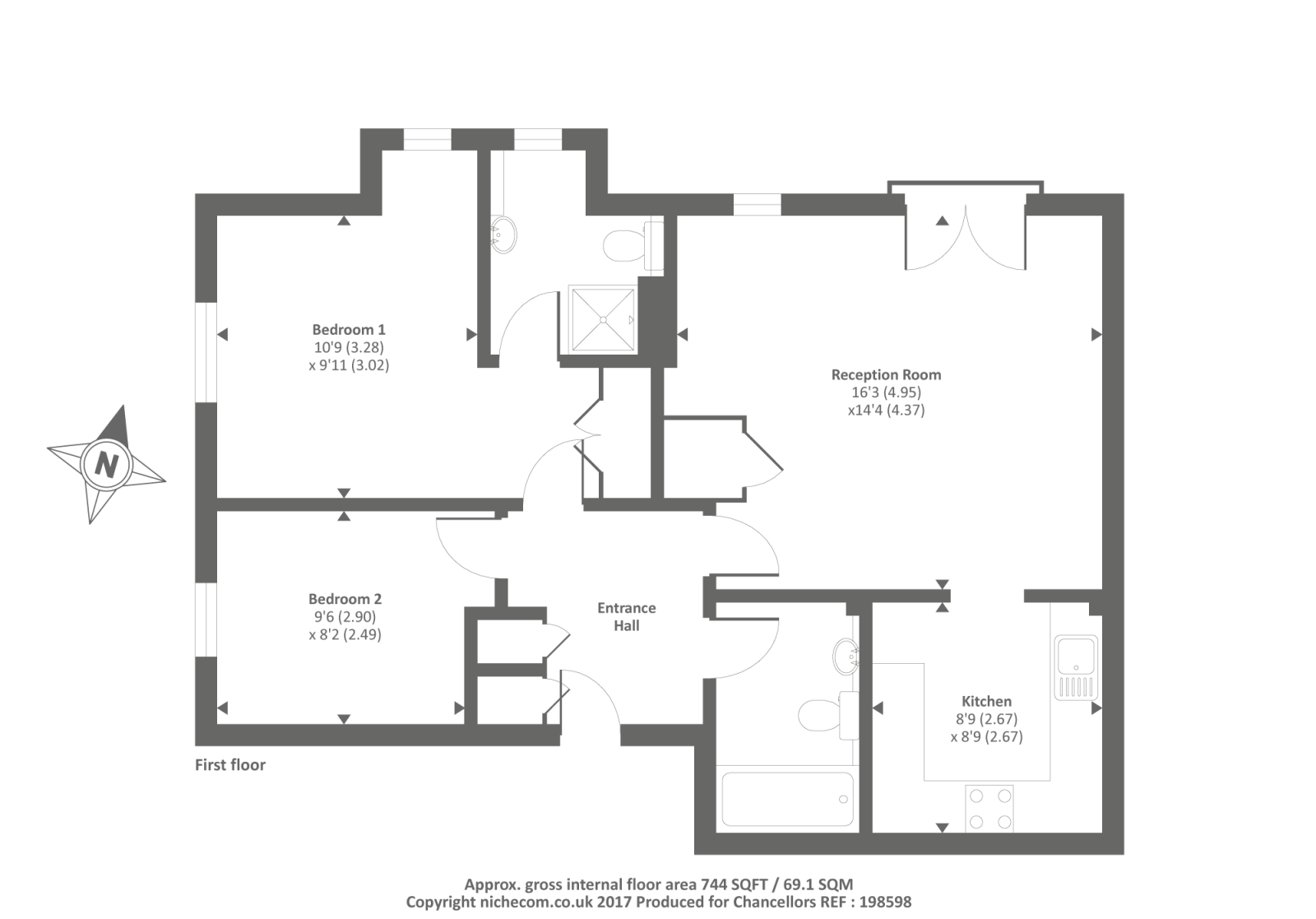 2 bed flat for sale in Bagshot, Surrey GU19 - 44217907 - Zoopla