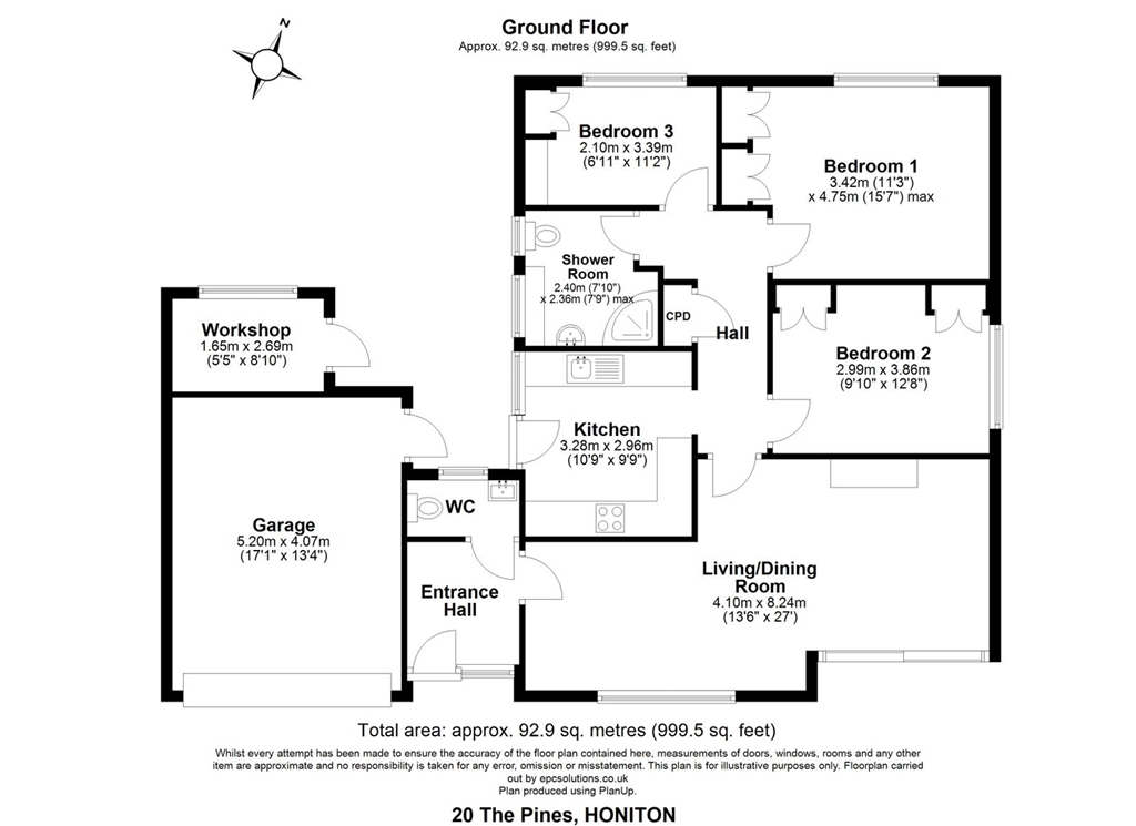 20, The Pines Devon, Honiton floorplan