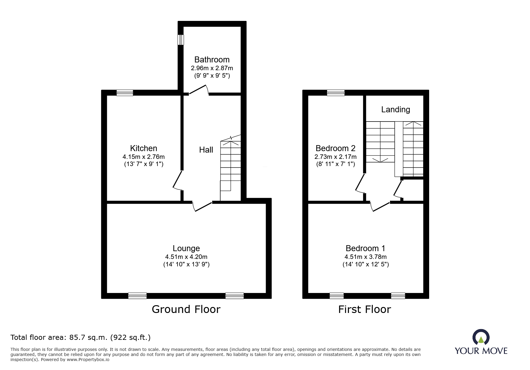 Flat 2, 1, Codrington Road, Kent floorplan