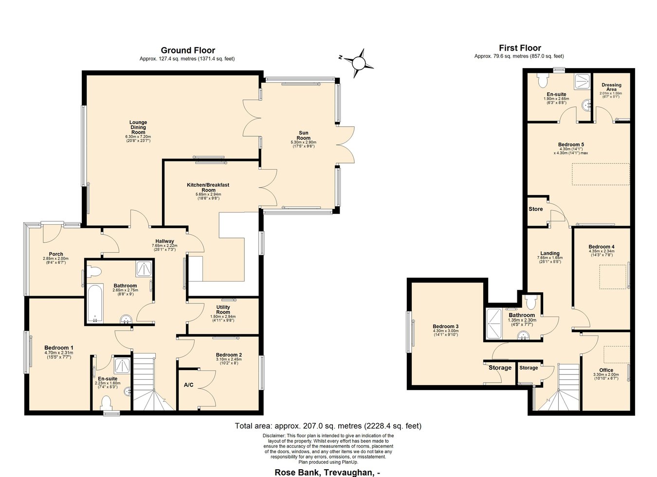 Rose Bank, Whitland floorplan