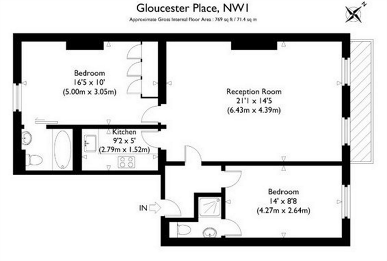 2 Bedrooms Flat to rent in Gloucester Place, London W1U