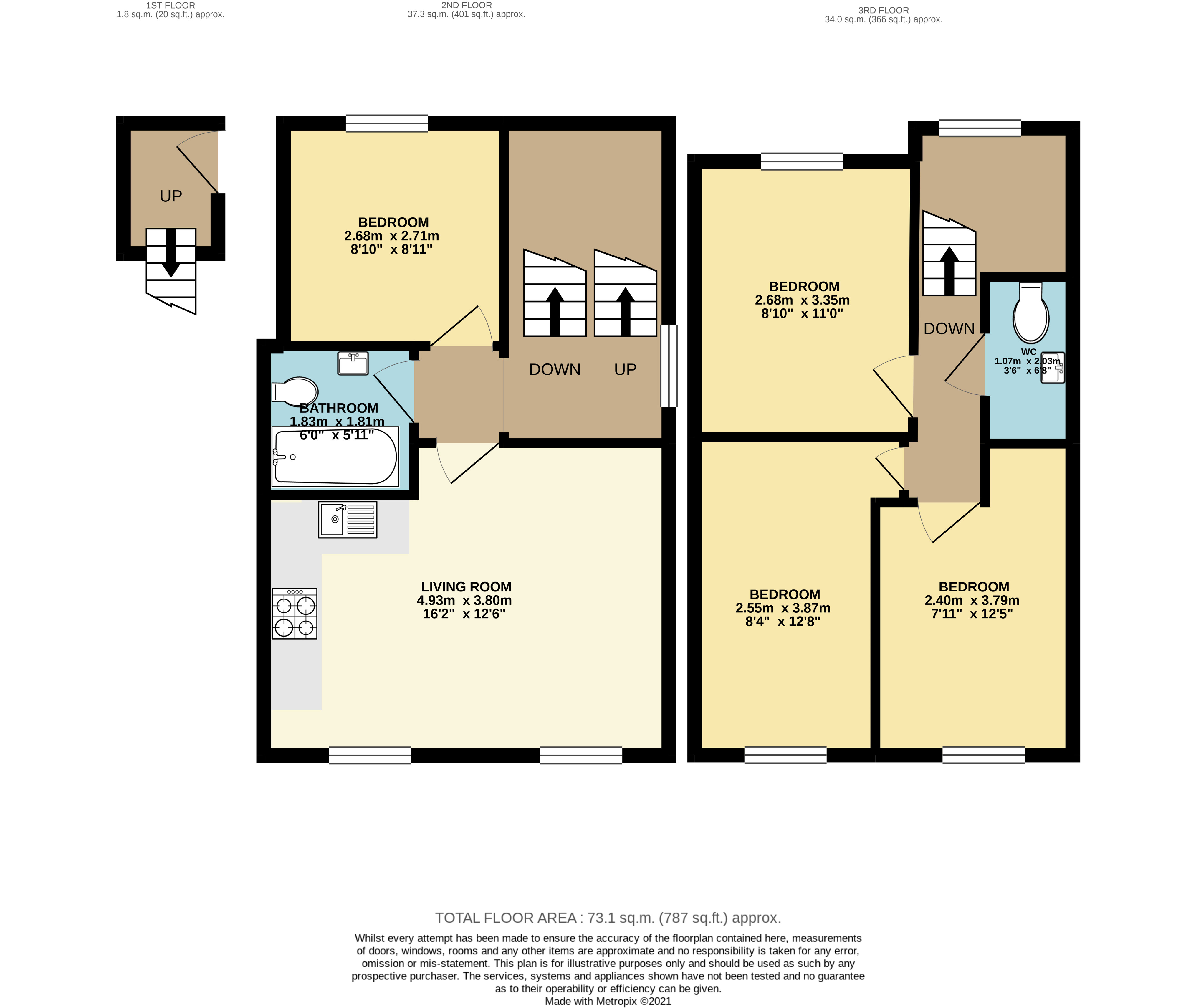 Top Floor Flat, 166, Camden Street, London floorplan