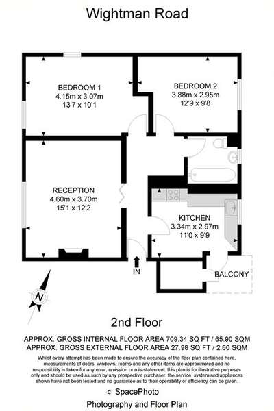 2 Bedrooms Flat for sale in Wightman Road, London N8