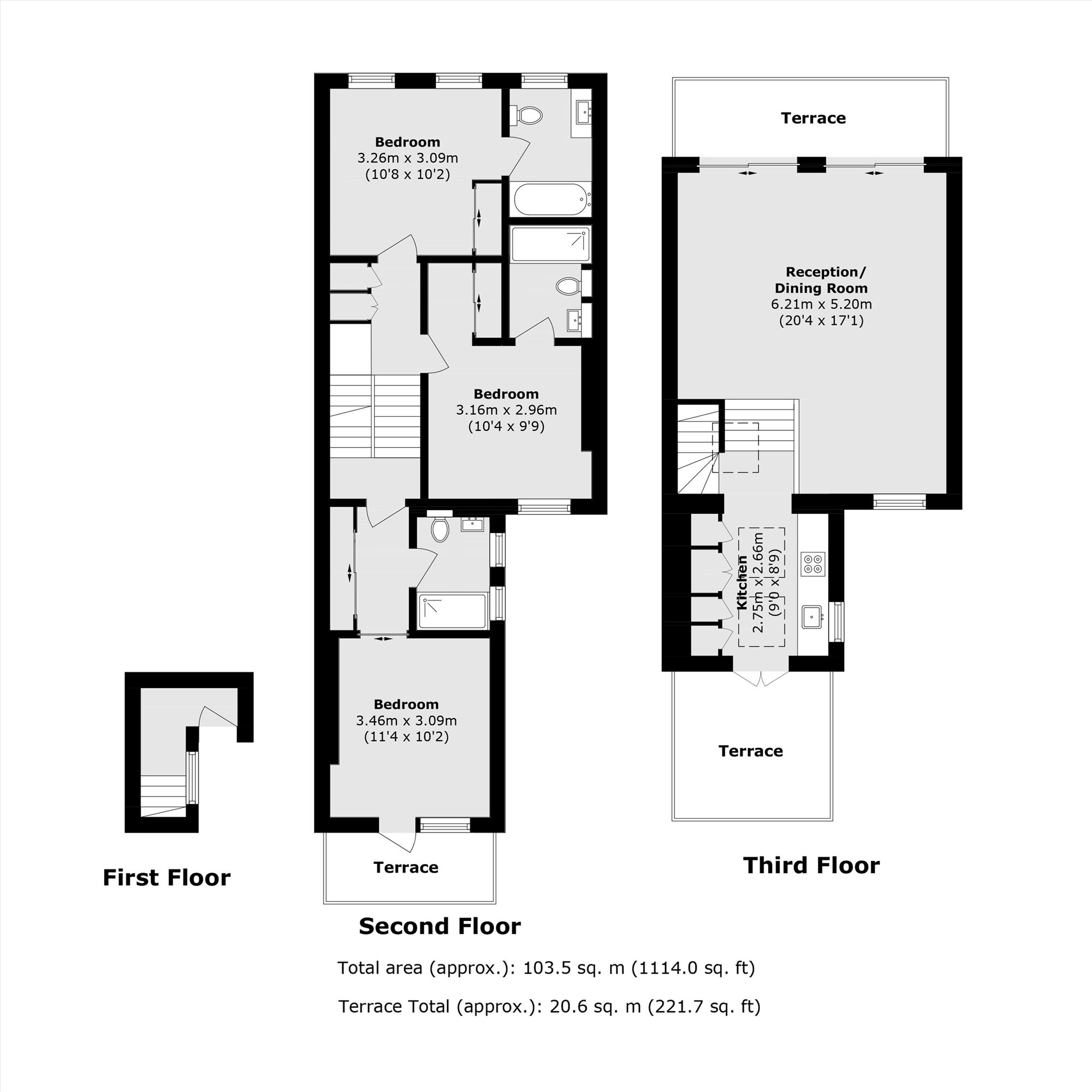 Second Floor Flat, 23, Radipole Road, LONDON floorplan