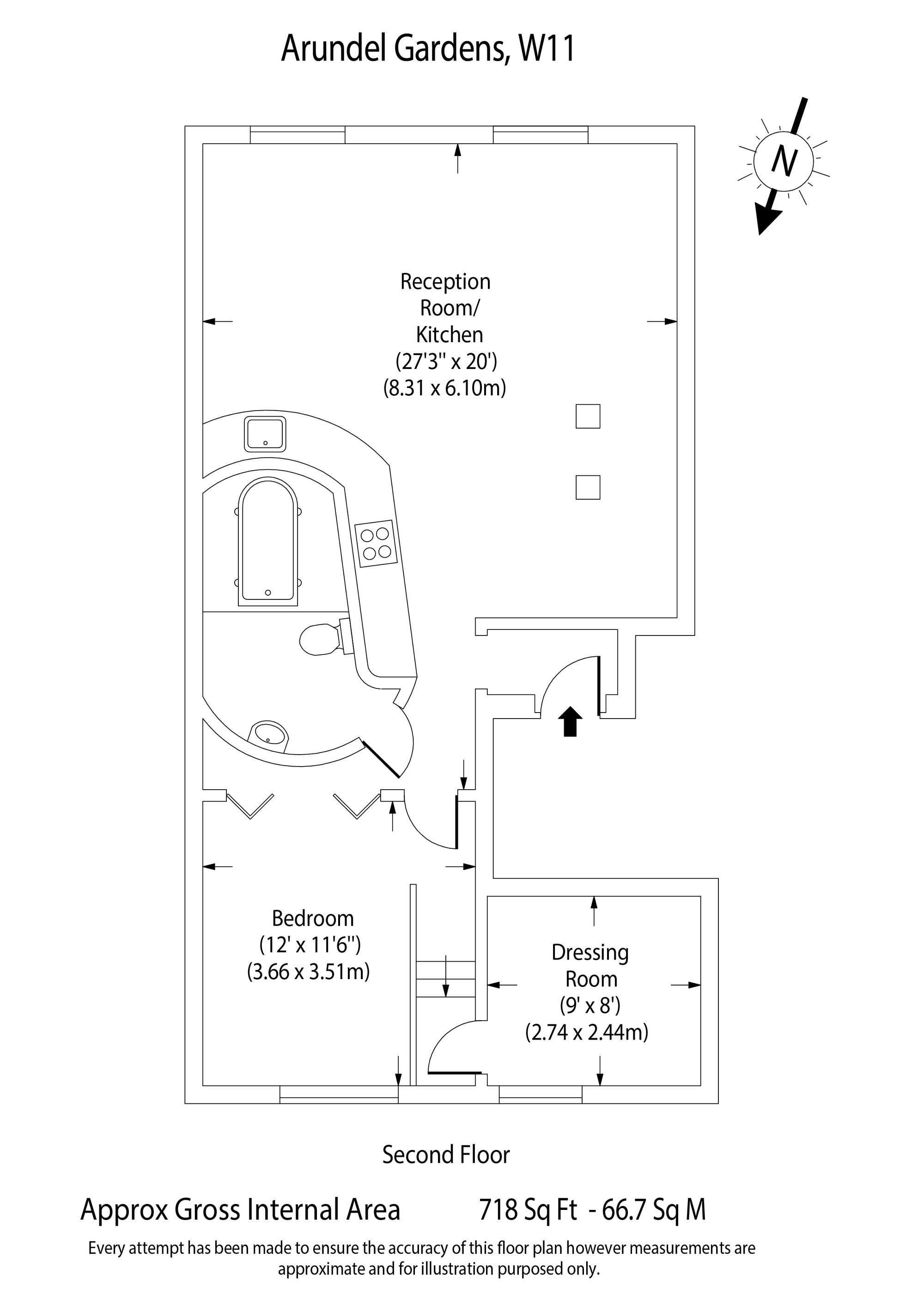 Flat 3, 30 Arundel Gardens, London floorplan