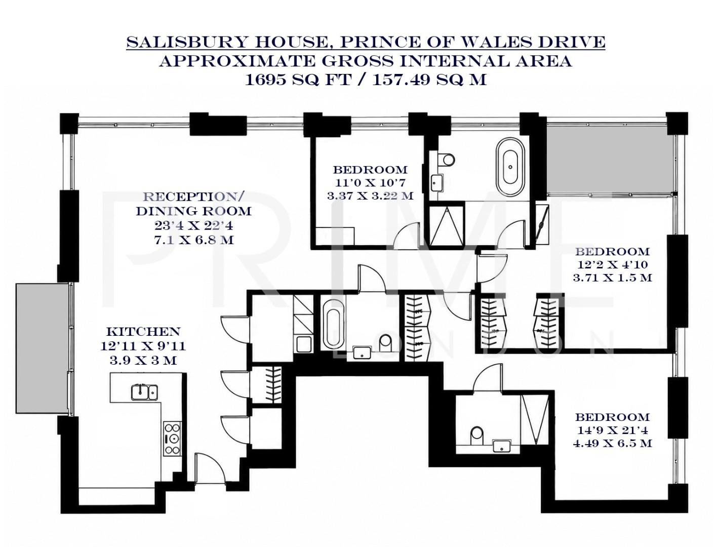 Salisbury House, Prince of Wales Drive floorplan