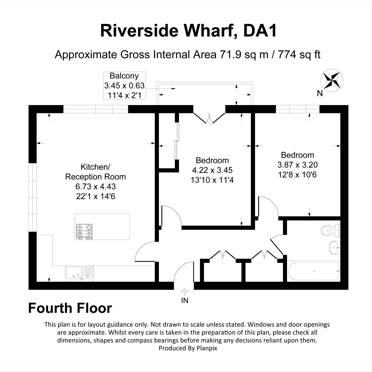 Flat 7 Peacock House, 15, Riverside Wharf, Dartford floorplan
