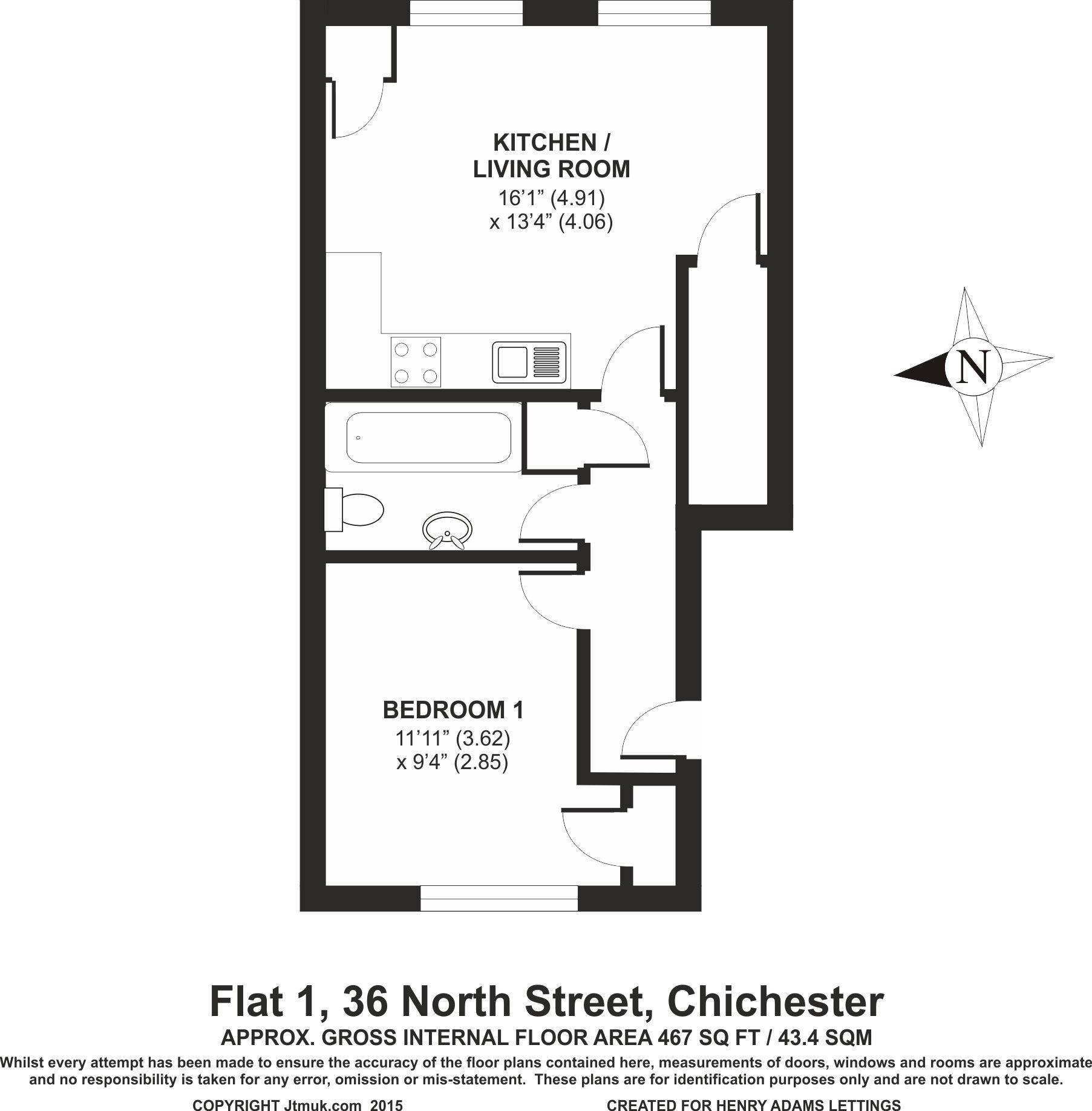 1 Bedrooms Flat to rent in St Cyriacs, Chichester PO19
