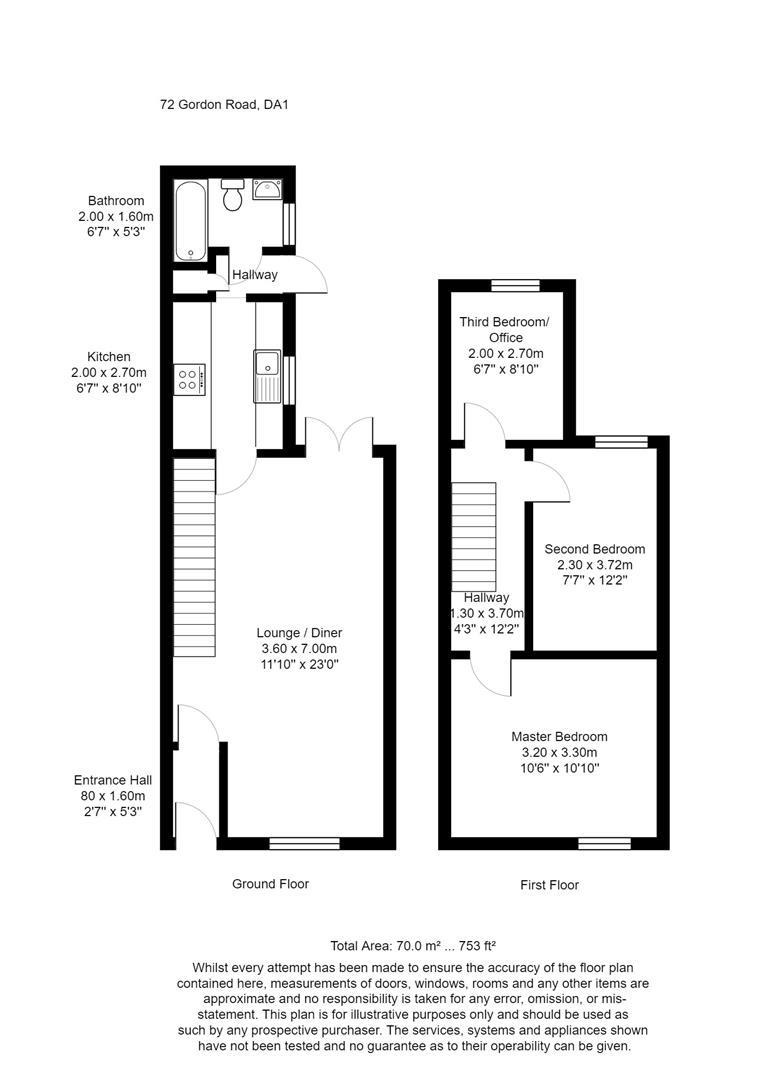 72, Gordon Road, Dartford floorplan