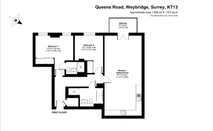 Flat 29 Landmark Court, 30 Queens Road, WEYBRIDGE floorplan
