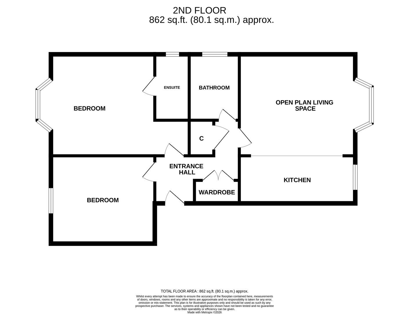 Flat 5 Viking Court, 13-14, Dane Road, St Leonards-On-Sea floorplan