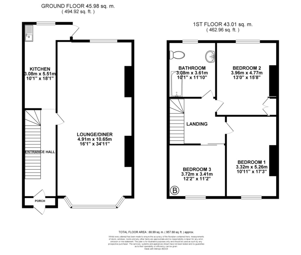 13, Birkbeck Way, Greenford floorplan