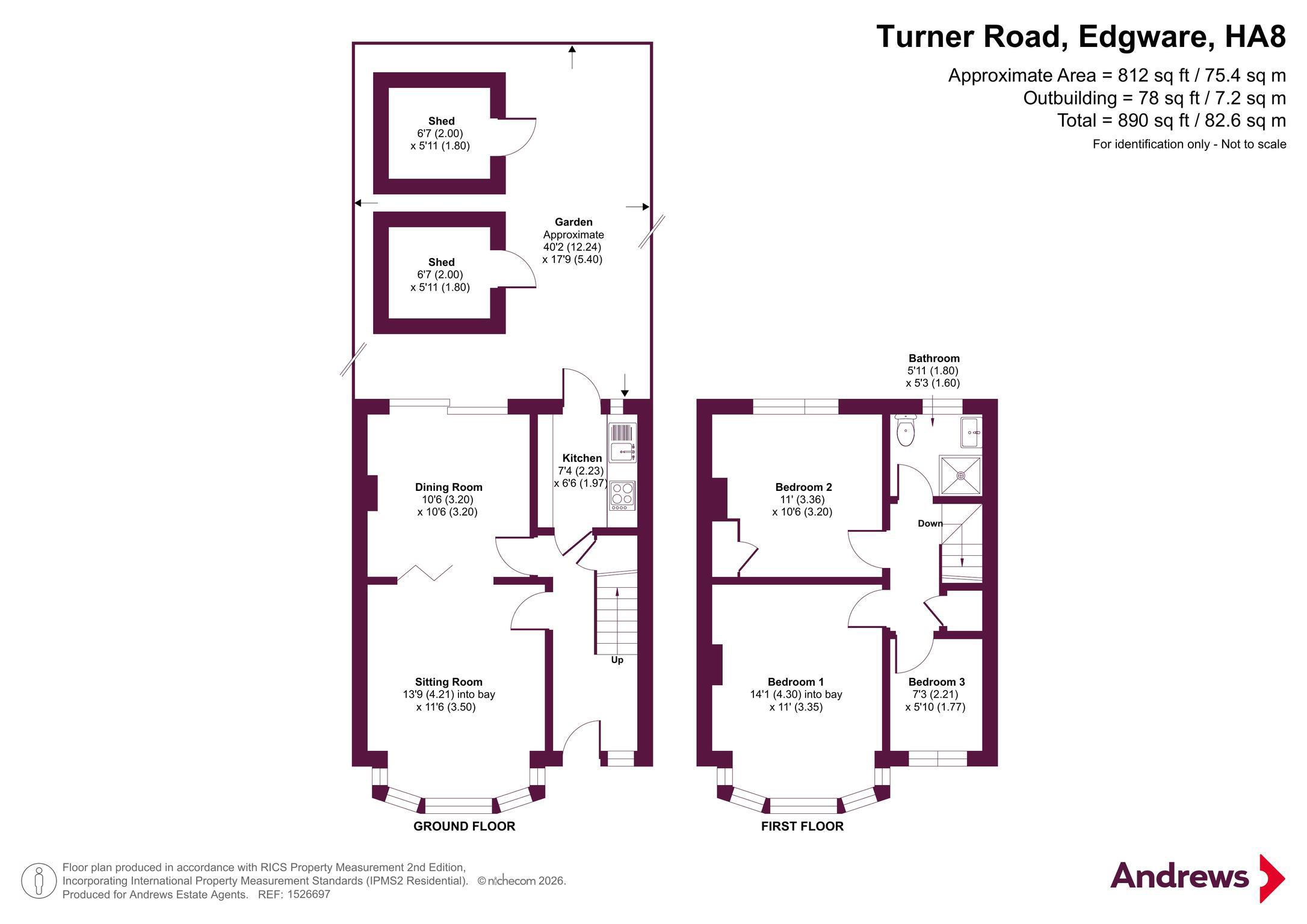 68, Turner Road, Edgware floorplan