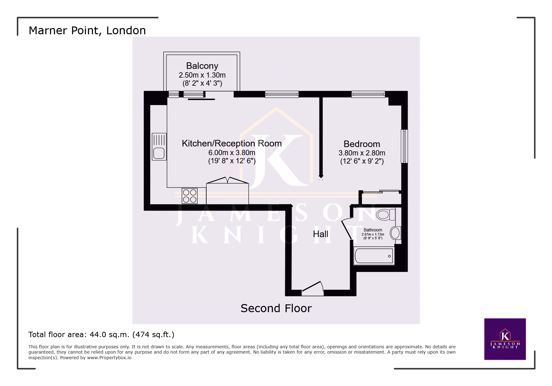 Flat 176 Marner Point 1, Jefferson Plaza, Greater London floorplan