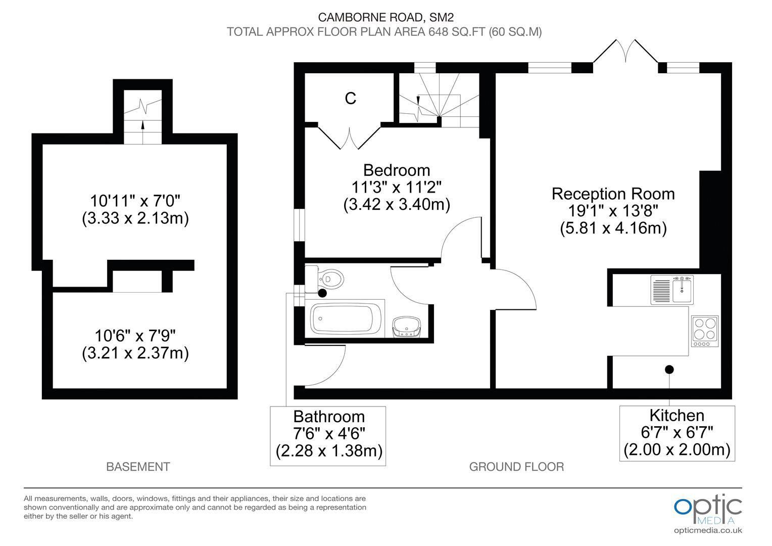 Flat 2, 87 Camborne Road, Sutton floorplan