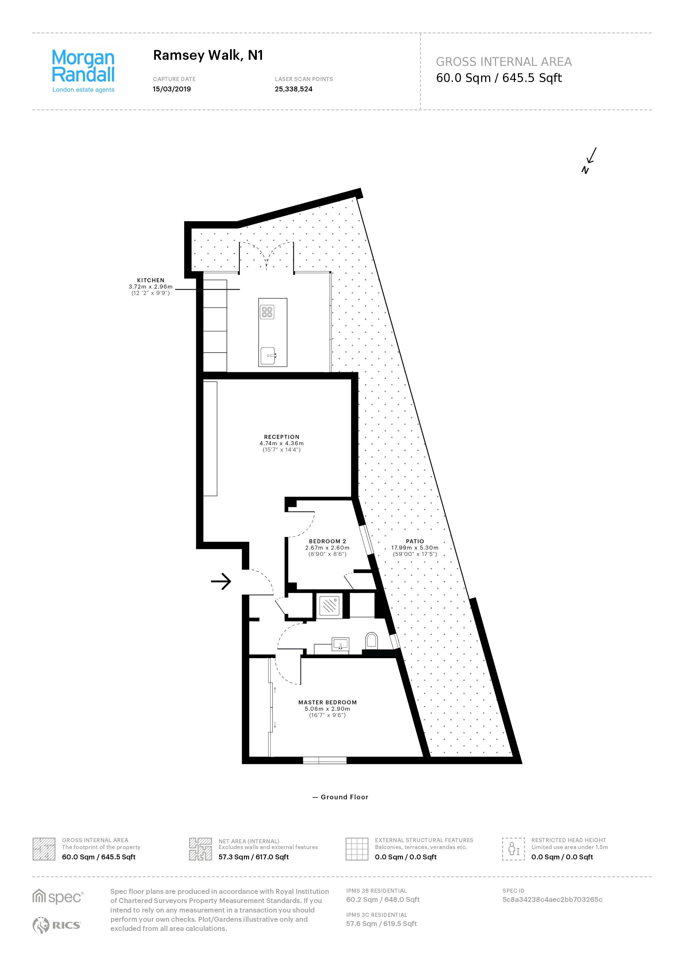 2 Bedrooms Flat to rent in Ramsey Walk, London N1