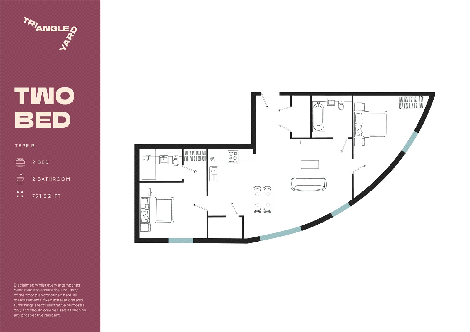 Triangle Yard (2 Bed), 14, Skinner Street, Leeds floorplan