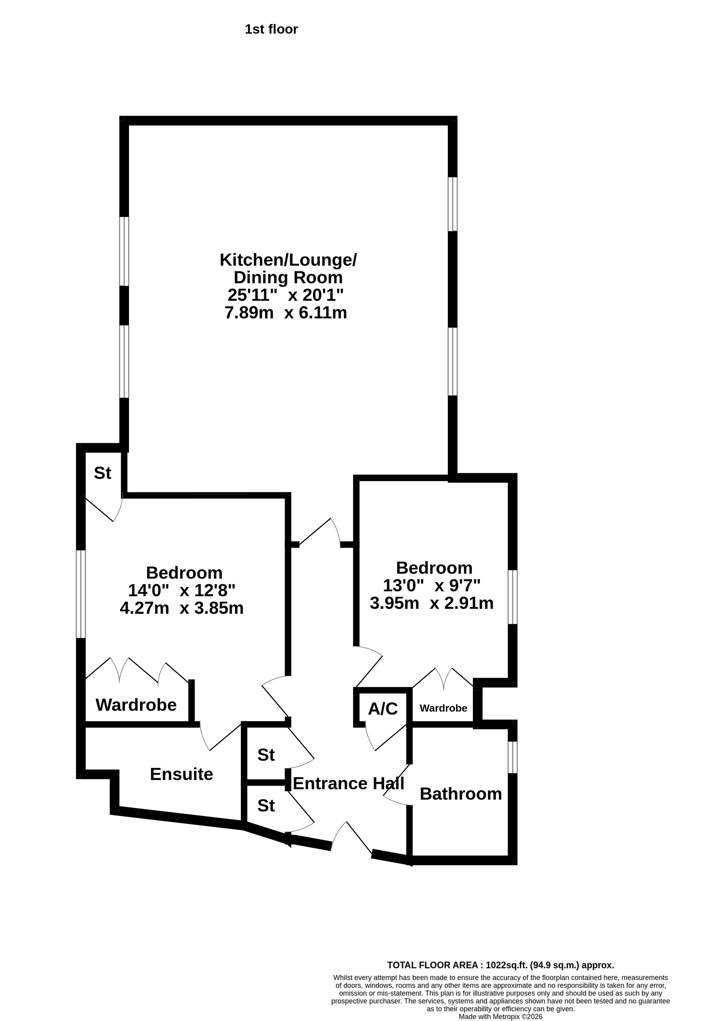 44, The Quadrangle, Horley floorplan