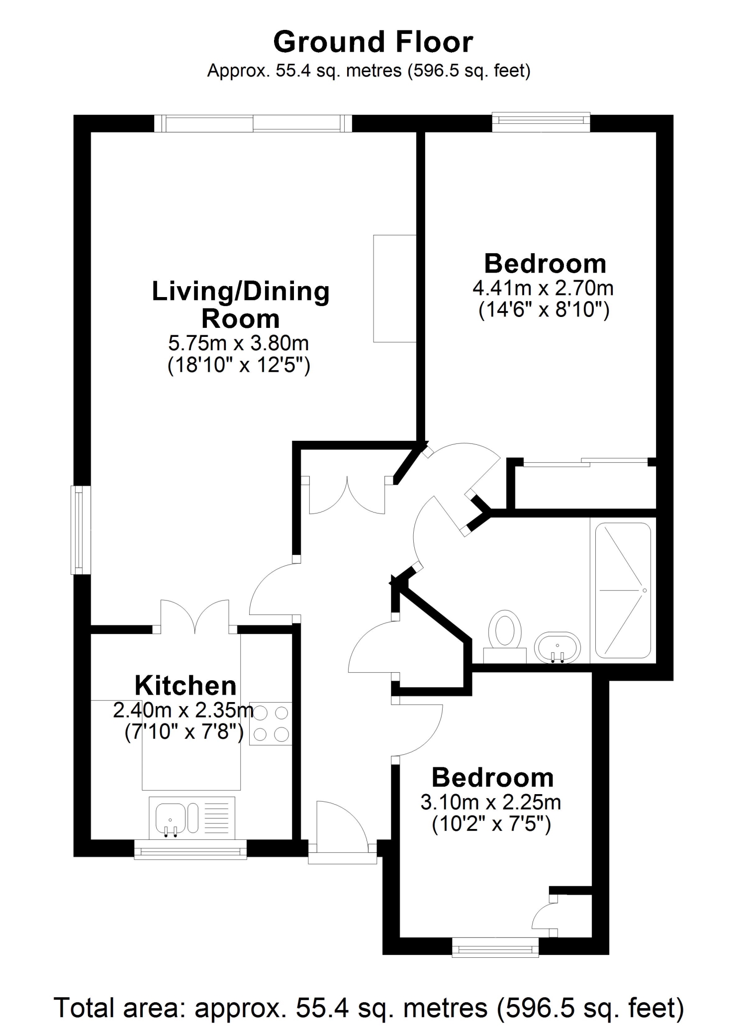 Flat 43, Fairhaven Court, Fairhaven, Egham floorplan