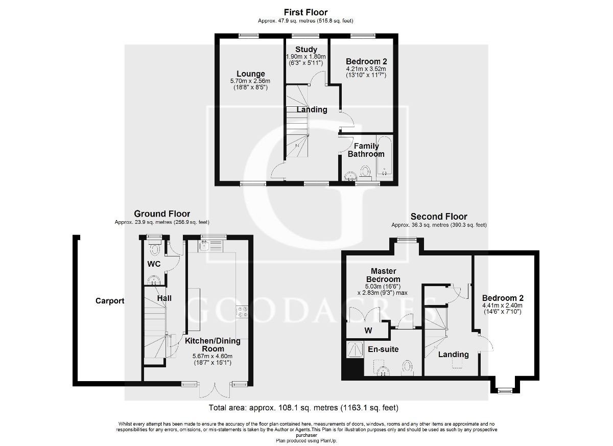 3 Bedrooms Town house for sale in Rochester Way, New Cardington, Bedford MK42