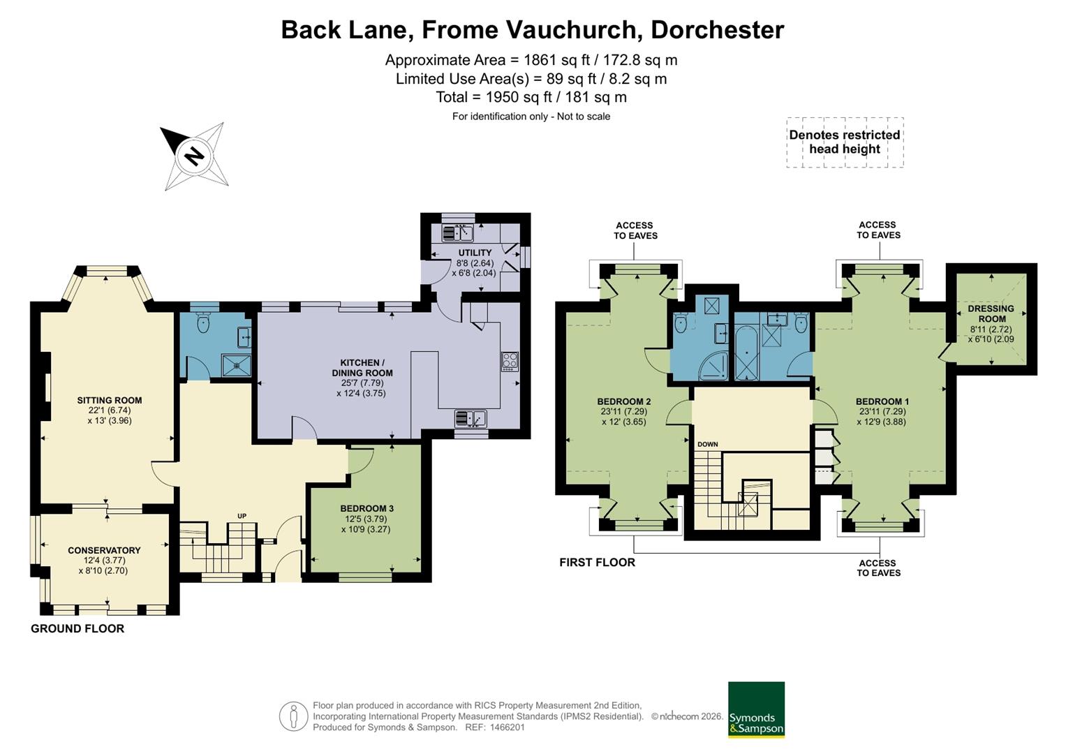 Hillside, Back Lane, Dorchester floorplan
