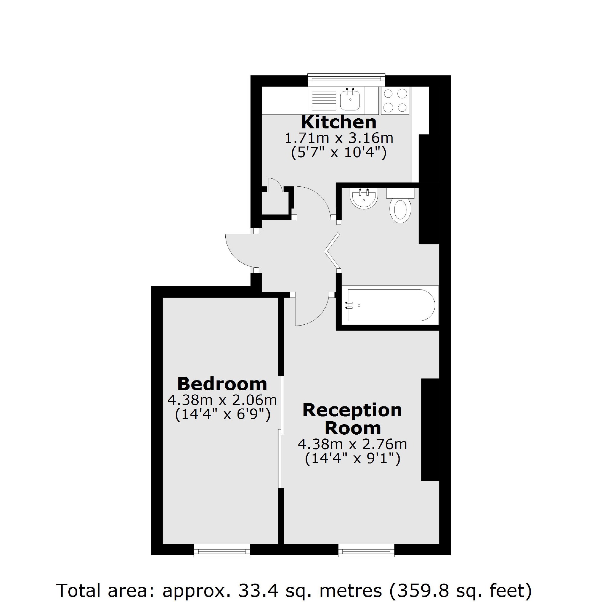 Second Floor Flat, 34, Denbigh Street, London floorplan