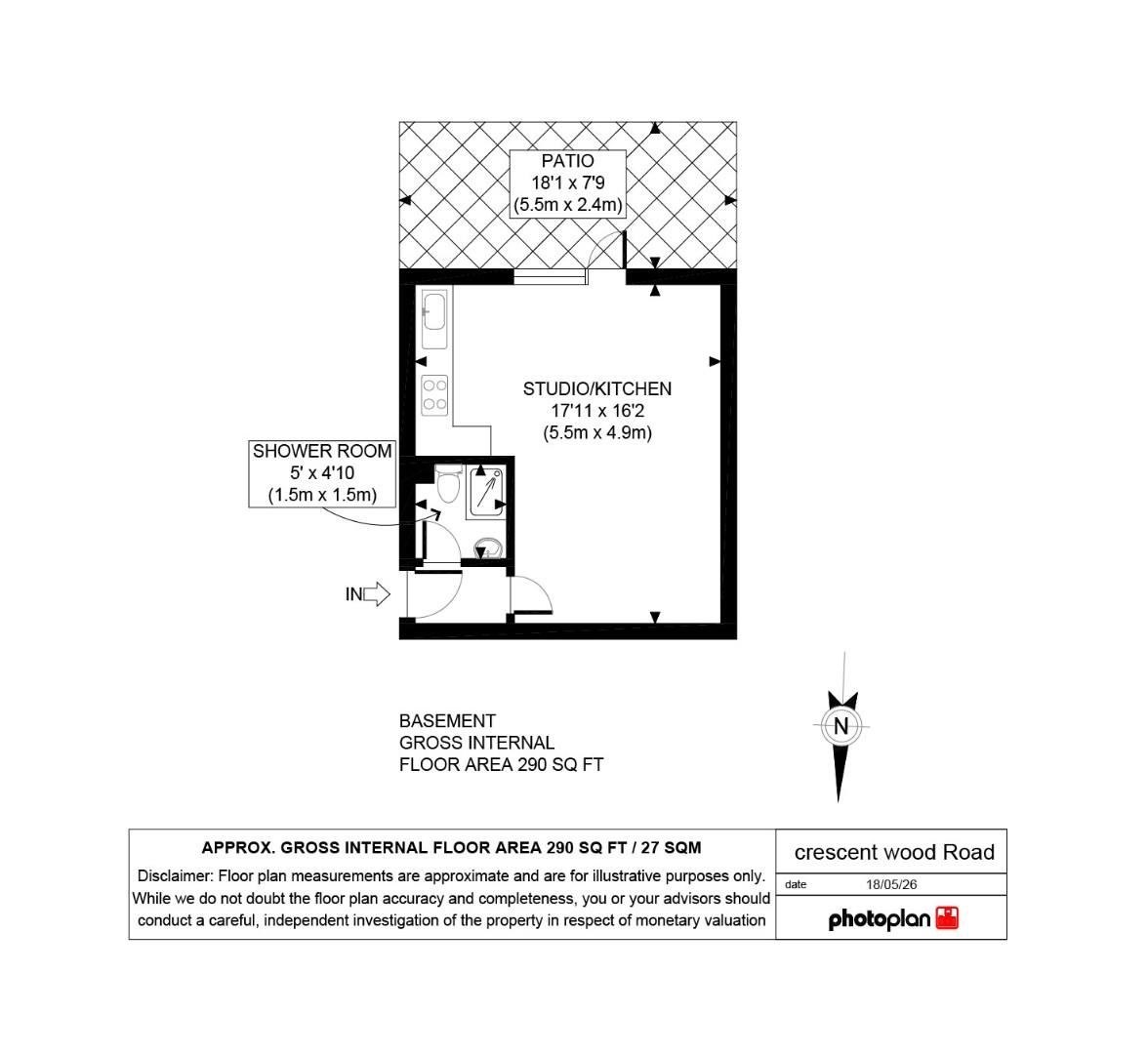 Flat 2, 28, Crescent Wood Road, London floorplan