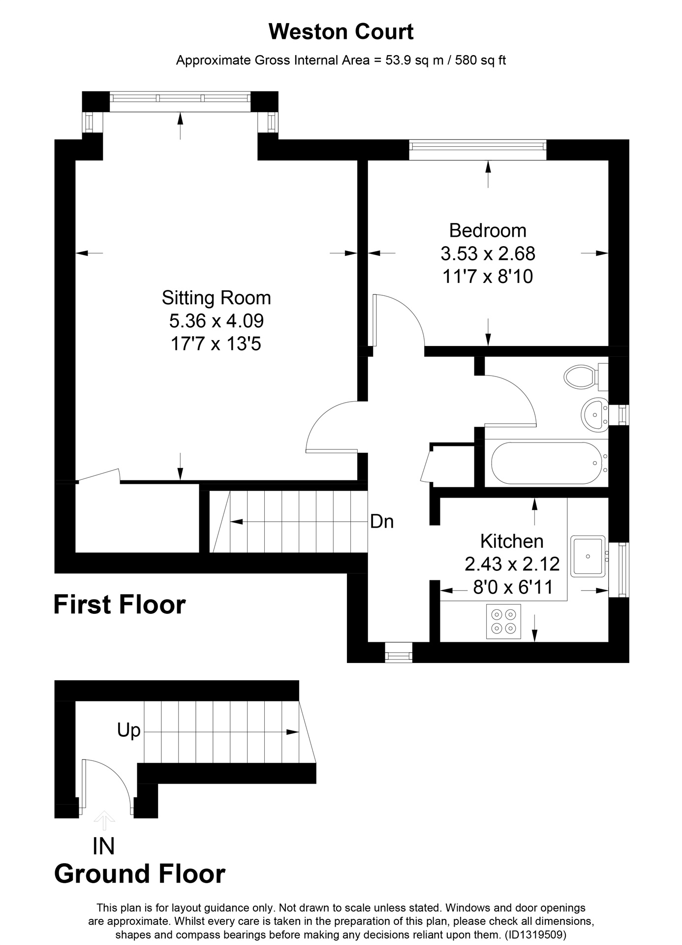 Flat 3, Weston Court, Weston Road, Aylesbury floorplan