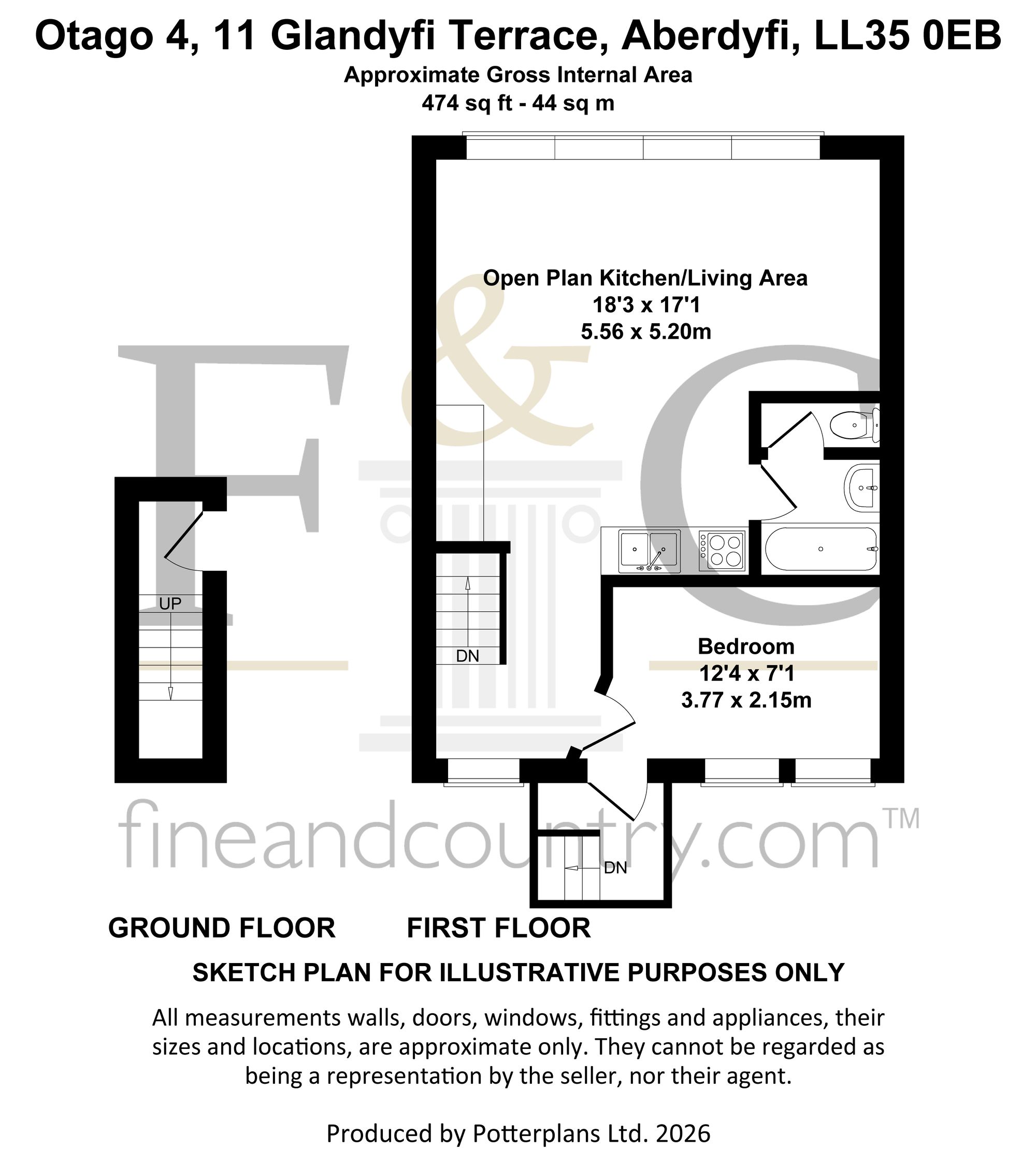 Flat 4, Otago, Aberdovey floorplan