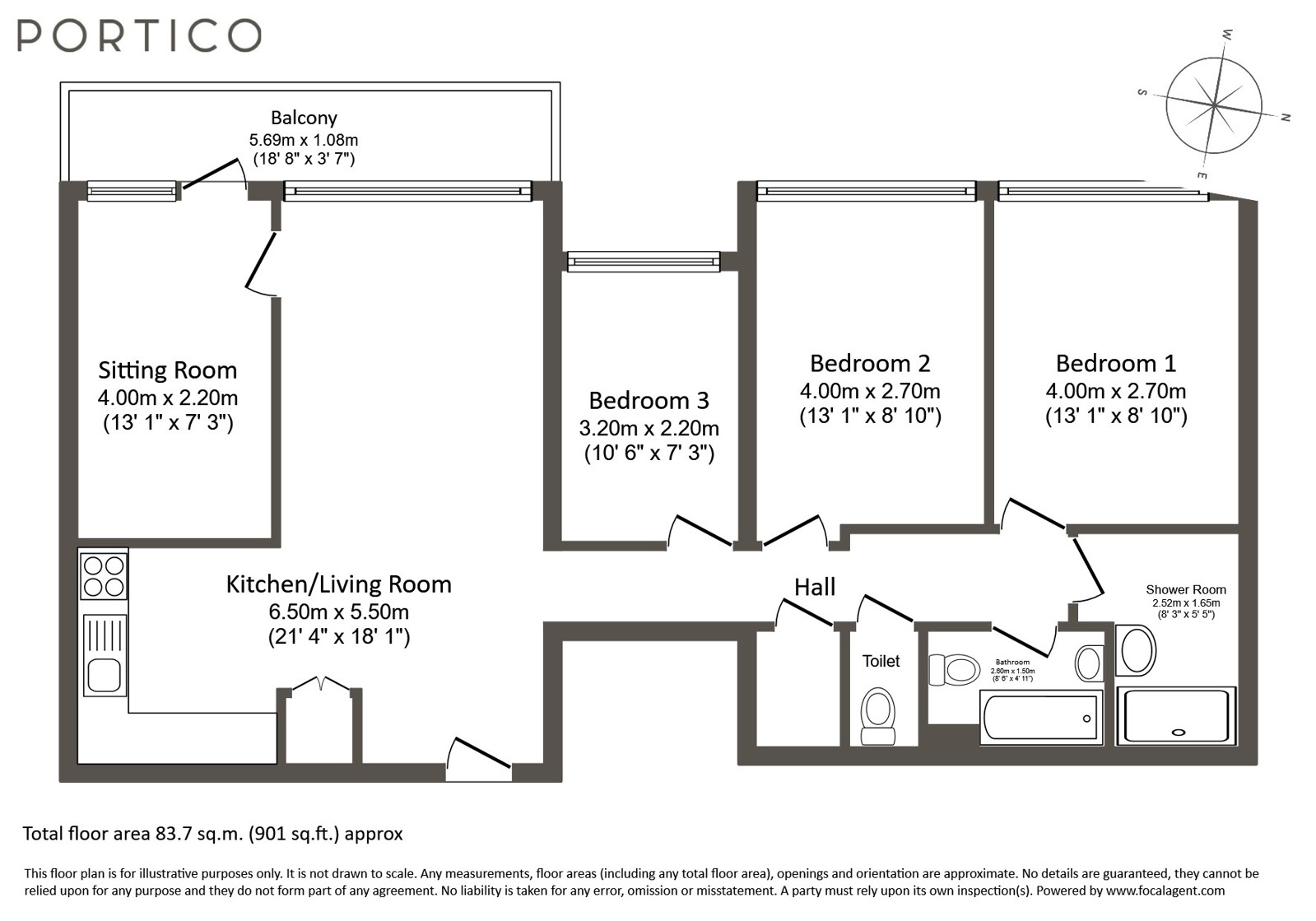 Flat 158, Goulden House,, Bullen Street, London floorplan