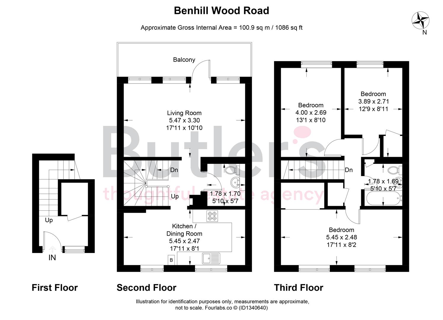 Flat 20, Newlyn House, 1, Benhill Wood Road, Sutton floorplan