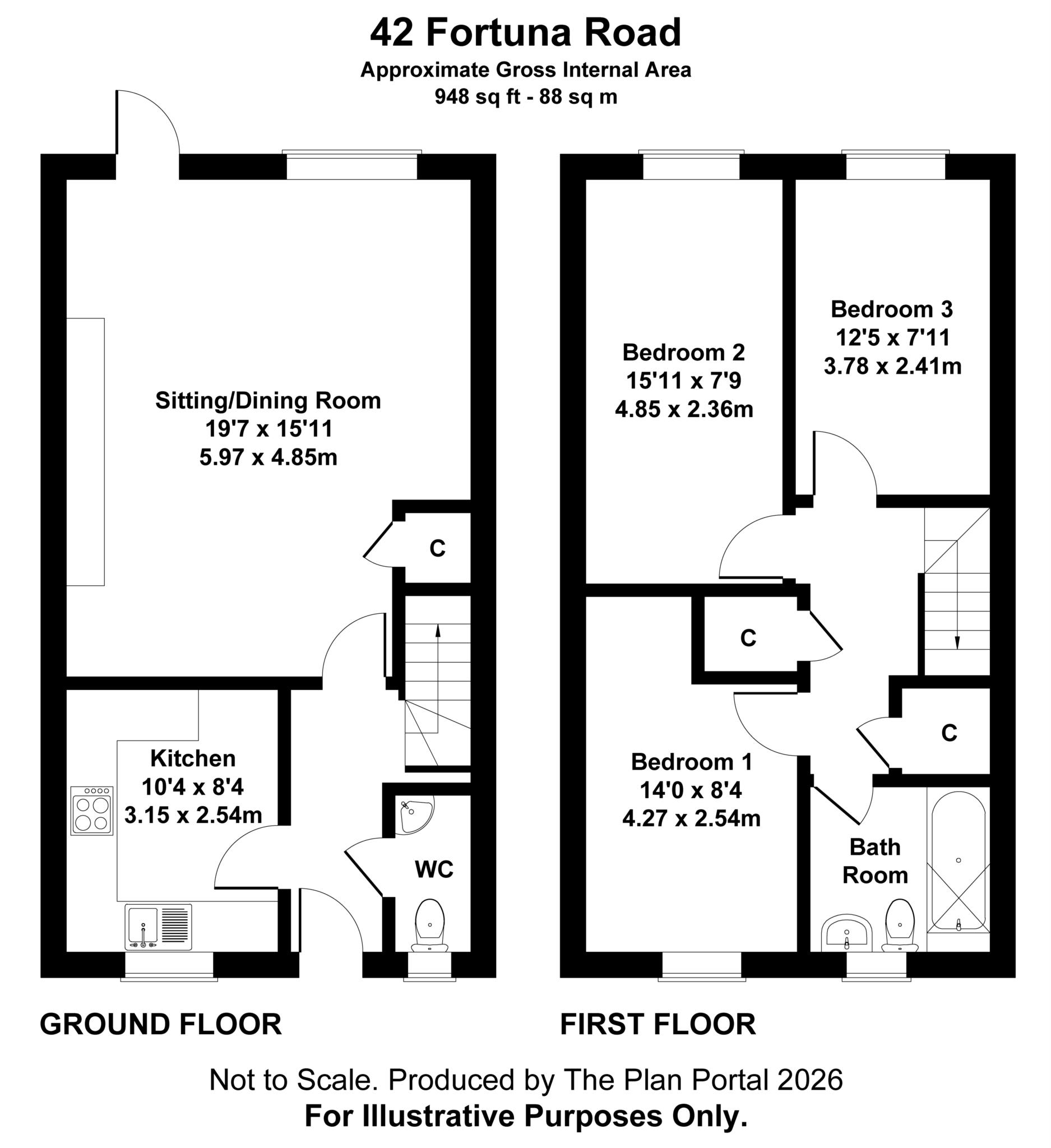 42, Fortuna Road, Blandford Forum floorplan
