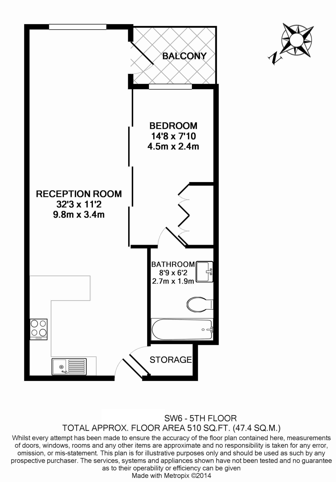 Flat 99, Octavia House, 213, Townmead Road, Imperial Wharf floorplan