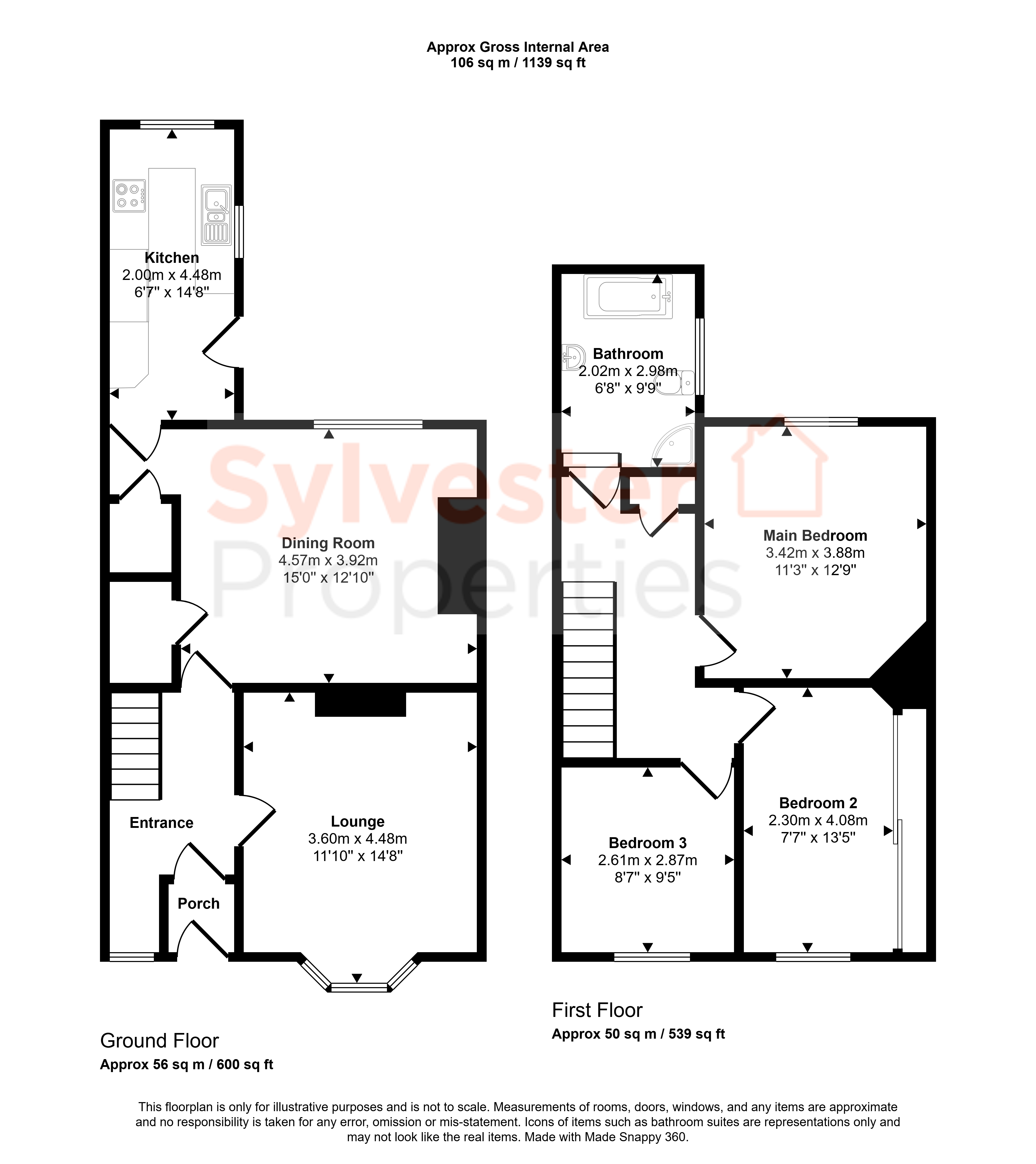 3, Bowes Terrace, Dipton floorplan