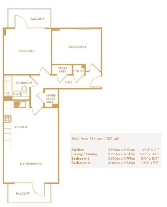 Flat 104, Finlay Court, 34 Brumwell Avenue, Woolwich floorplan