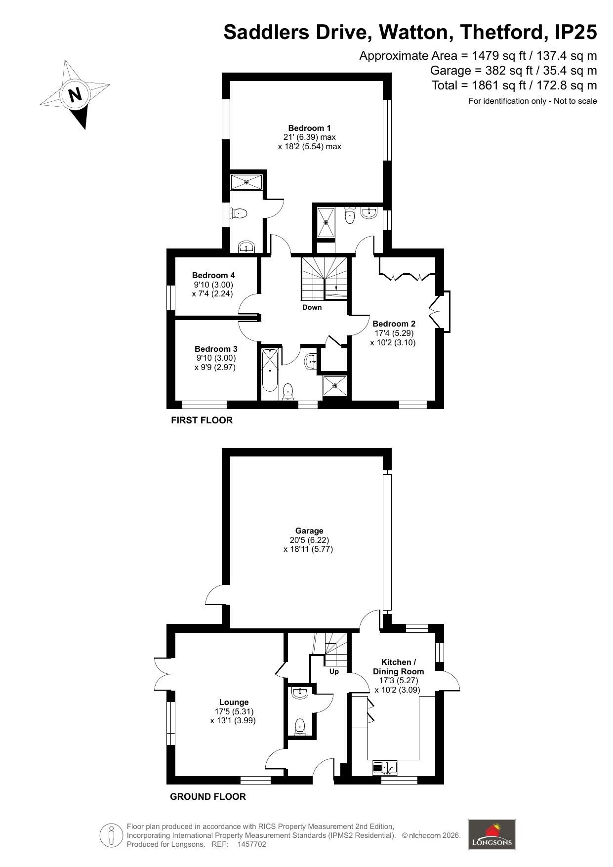 12, Saddlers Drive, Thetford floorplan