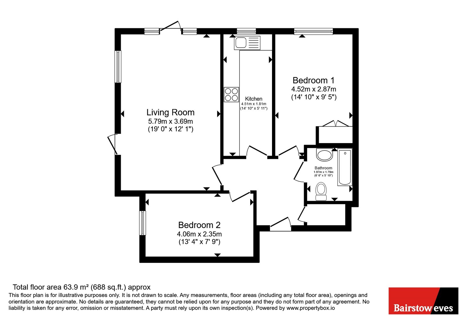 Flat 5 The Gables,, Friars View, Kent floorplan